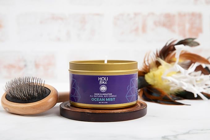 HOLI Pet Odor Eliminator Candle – Tropicale Scent – All Natural Soy Wax, Paraben & Phthalate Free, Pet Safe, Long-Lasting 30-Hour Burn, Non-Toxic & Plastic-Free Air Freshener for Home