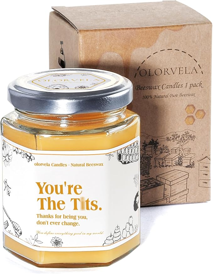 Fun Gifts for Women - Pure Natural Beeswax Candles, Personalized Gifts for Women, Men, Mom, Dad, Sister, Teacher, Friends
