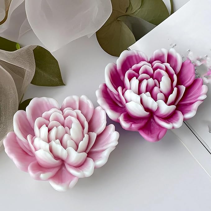 Petal Flower Cylinder Candle & Resin Mold - Resin Casting Silicone Molds for Home Decor & Candle Making Wave Spiral Mold