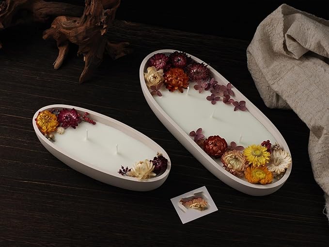 Oval Candle Boat Jar Molds, Creative Silicone Vessels Pot Molds, Concrete Container Storage Tray Making Moulds for Storage Holder Jewelry Box Vase Aroma Cup (L)