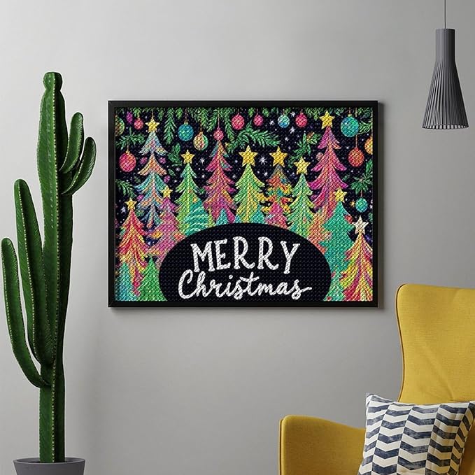 AIVKIEJK Diamond Painting Kits for Adults - Colorful Christmas Tree Painting DIY 5D Full Drill Diamond Dots Paintings with Diamonds Gem Art and Crafts Home Decor 12"x16"