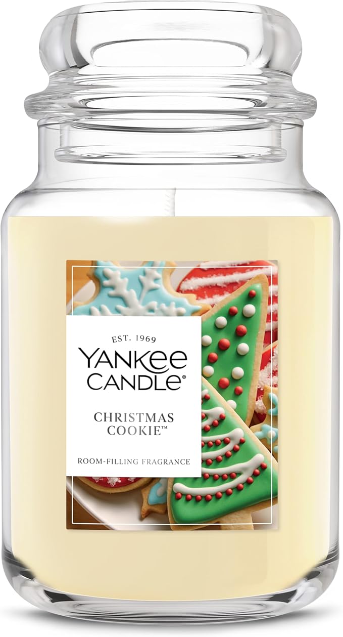 Yankee Candle Christmas Cookie Scented Candle, 22oz Large Jar with up to 150 Hour Burn Time, Giftable