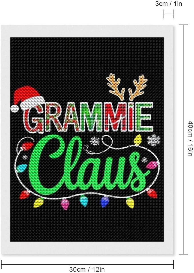 AIVKIEJK Diamond Painting Kits for Adults - Grammie Claus Grandma Christmas Xmas Painting DIY 5D Full Drill Diamond Dots Paintings with Diamonds Gem Art and Crafts Home Decor 12"x16"