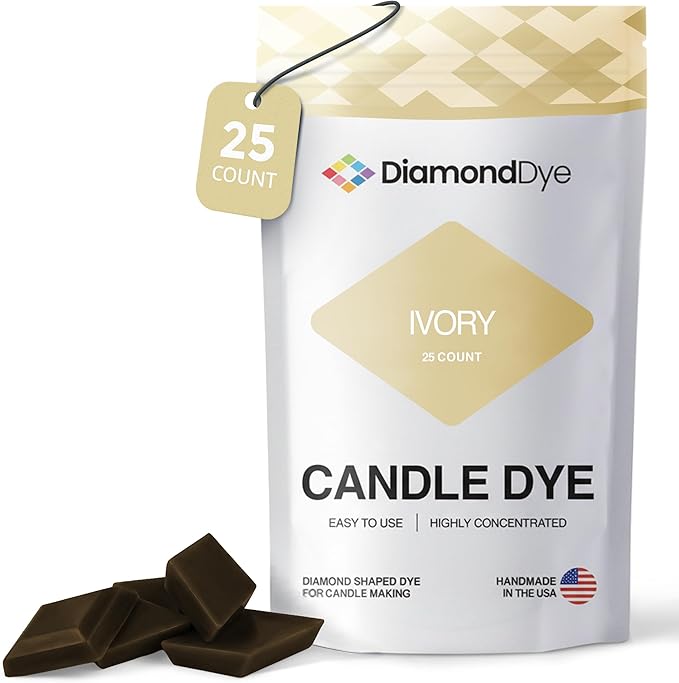 Ivory Candle Dye - Made in The USA - Premium Colorants - Highly Concentrated - Popular Colors for Paraffin or Soy Wax - Great for Professionals or Hobbyist - 25 Dye Chips