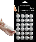 Taper Candle Wax Dots - 24pcs Spiral Candle Sticky Dots White Candles Adapter Small Candlestick Adhesive,Soft Wax for Any Candles Holder Accessories-White