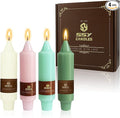 Candy Short Taper Candle 5 Inch Candlesticks Unscented Dripless Tapered Candle Set for Home Decor Wedding Party Dinner Candles, 4 Pack