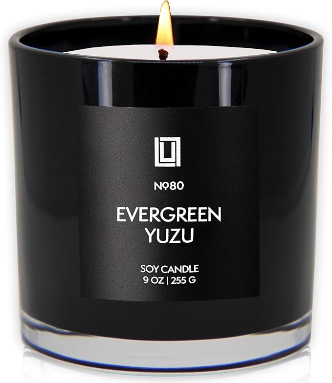 Lulu Candles | Evergreen Yuzu | Luxury Scented Soy Jar Candle | Hand Poured in The USA | Highly Scented & Long Lasting (9 Oz.)