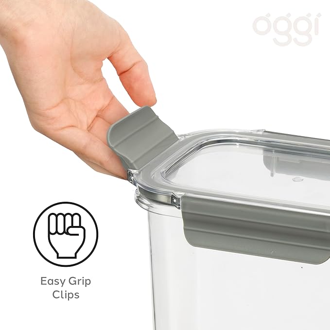 Oggi Clarity Leak-Proof Airtight Food Storage Container - Ultra clear, BPA free, Sealable Container with Lid, Ideal for kitchen storage, Kitchen Organization, Perfect Meal Prep Containers. 135oz/4lt