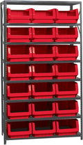 Quantum Storage Systems MSU-532RD Solid Heavy Duty 8 Shelves 21 MAGNUM Red Bins 75" H x 42" W x 18" D
