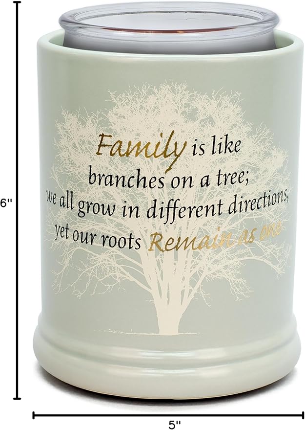 Elanze Designs Family Tree Ceramic Stoneware Electric Large Jar Candle Warmer