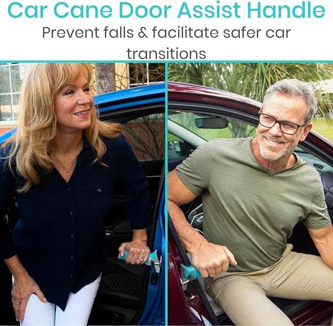Vive Car Handle Assist for Elderly - Scratch Proof Latch - Auto Grab Bar Cane Support Aid - Standing Mobility Safety Tip to Help Get Out - Portable Assistive Device for Seniors, Handicapped