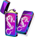 T3 Smart Electric Lighter - USB Rechargeable, Windproof, Flameless, Lightweight Plasma Lighter for Fire, BBQs, Fireworks, Candle, Camping - Outdoors Indoors (Ice Dragon Color)