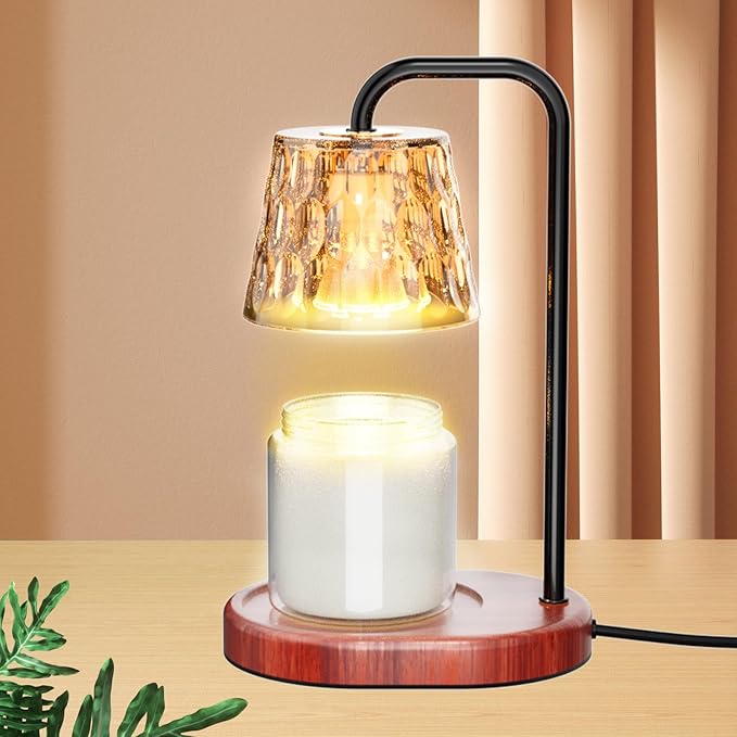 Dimmable Candle Warmer Lamp with Timer Electric Candle Warmer for House Warming Decor Candle Lamp Warmer for Jar Candles Wax Melt Warmer Presents for Women Mom Birthday Festival (black)