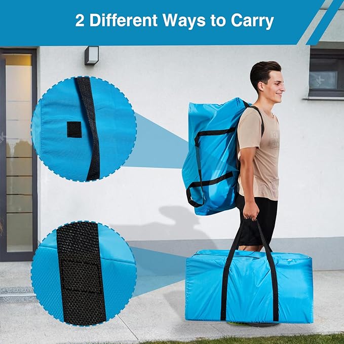 Extra Large Moving Bags Heavy Duty Space Saver Vacuum Storage Vacuum Seal bags for Clothing Travel Packing bag Blue for Moving Vaccine Sealed Blue Storage Bag (4 Pack)