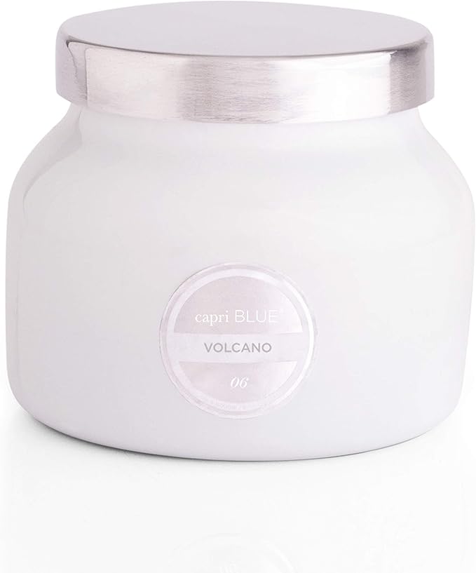 Capri Blue Volcano Scented Candles - Luxury Glass Jar Candles for Home Scented with Tropical Fruit & Sugared Citrus - Soy Wax Blend - Capri Blue Volcano - White Color (8 oz)