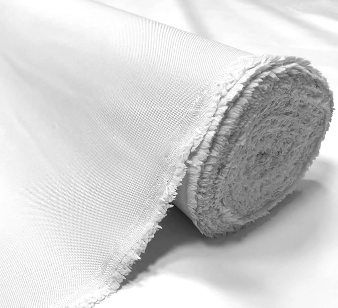 Mybecca Waterproof Canvas Marine Fabric 600 Denier Indoor/Outdoor PU Backing UV Protector White 1 Yard