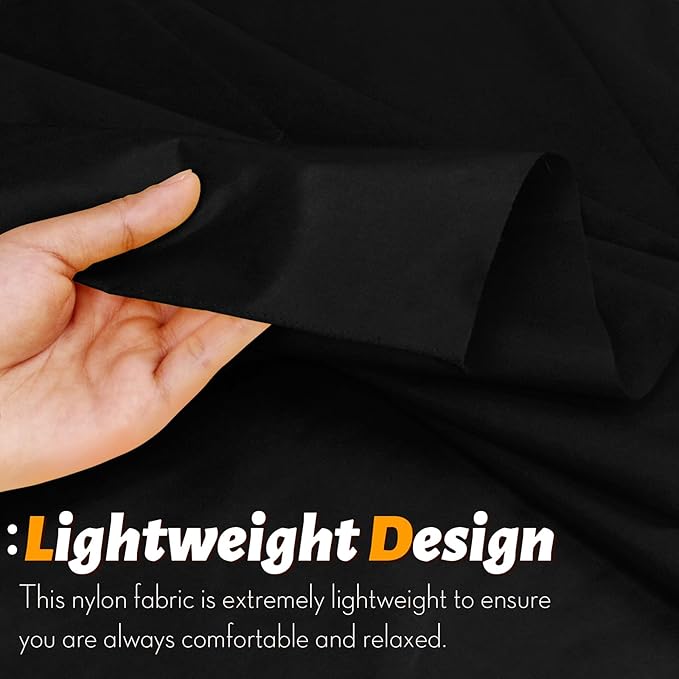Vonty Waterproof Fabric Ripstop Nylon Fabric by The Yard - 60 Inch Wide(1 Yard), Water Proof Black Fabrics Lightweight Kite Fabrics for Tent Bag Tarp DIY Craft Travel Outdoor
