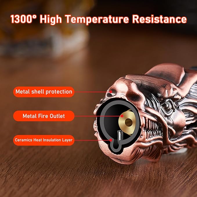Torch Lighter - Refillable Butane Lighter with Adjustable Flame, Windproof Jet Flame, Transparent Gas Window - Long Lighter for Candles, Kitchen, Outdoor Use (Gas Not Included)-Gold