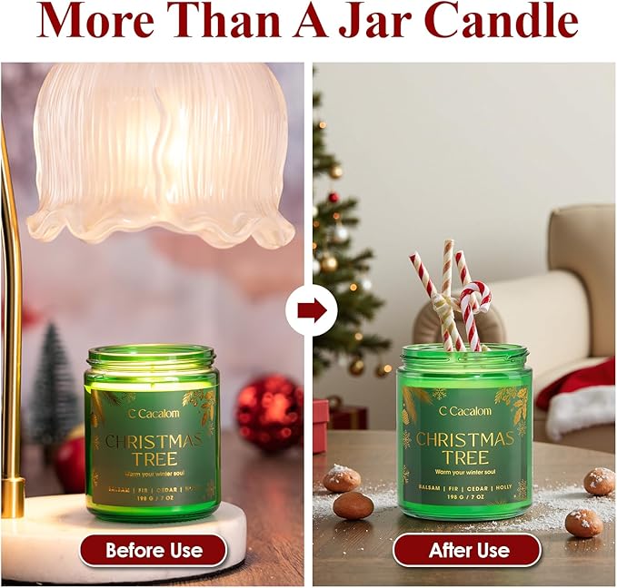 6 Pack Christmas Candles Gift Set, Scented Candles for Home, Soy Wax Luxury Decorative Candle Holiday Gift Set, Christmas Tree/Cookies/Hearth/Apple Cider/Spices/Vanilla Jar Candle