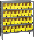 Quantum Storage Systems 1239-201YL Store More Steel Shelving Unit with 6" Shelf Bins, 12" D x 36" W x 39" H, Yellow