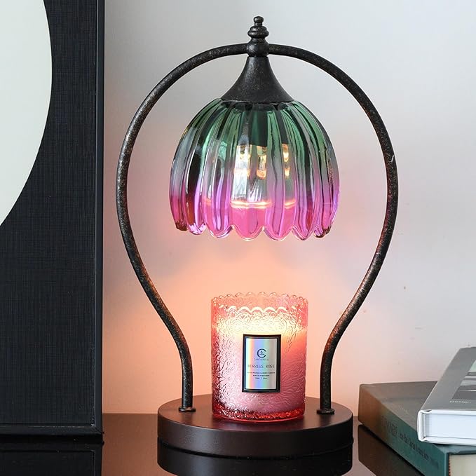 GOODBUY Electric Candle Warmer Lamp with Timer：Scented Candle Warmer Dimmable Lamp with 2 Bulbs, Christmas Gifts for Mom Women, House Warming Gifts New Home Decor for Bedroom Living Room