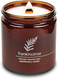 Hemlock Park Crackling Wood Wick Candle Handcrafted with Natural Coconut Wax (Large 16 oz, Frankincense)