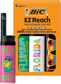 BIC EZ Reach Candle Lighter, The Ultimate Lighter with Wand for Candles, Colorado, Assorted Designs, 6 Count Pack of Lighters (Florida)