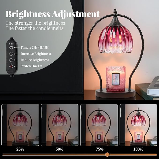 GOODBUY Candle Warmer Lamp, Dimmable Candle Warmer with Timer, Vintage Candle Wax Warmer for Jar Candles House Warming Gifts New Home, Birthday Gifts for Mom Women, Home Decor for Bedroom Living Room