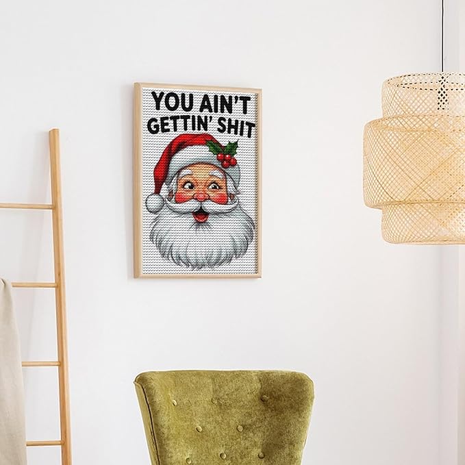 AIVKIEJK Diamond Painting Kits for Adults - Humorous Santa Claus Christmas Painting DIY 5D Full Drill Diamond Dots Paintings with Diamonds Gem Art and Crafts Home Decor 8"x12"