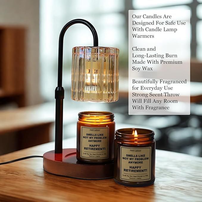 Retirement Gift for Woman, Man 2025 - Not My Problem Anymore - Funny Retired Candle, Humorous Presents for Women, Men, Friends, Coworker, Teacher, Military, Vanilla Scented 100% Soy Wax, Made in USA
