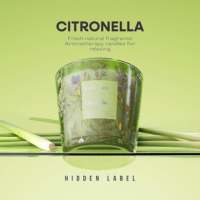 Citronella Candles Outdoor Large, 3-Wick / 30oz Large Soy Candle, Long Lasting Highly Scented,Candle for Patio, Garden & Camping, Summer Camping Huge.
