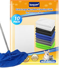 KEEPOW 10PCS Microfiber Cleaning Cloths Extra Large 30" x 20", Multi-Purpose Color Rags, Washable Reusable Streak Free Lint Free Towels for Floor Mop (White & Blue & Green & Black & Grey)