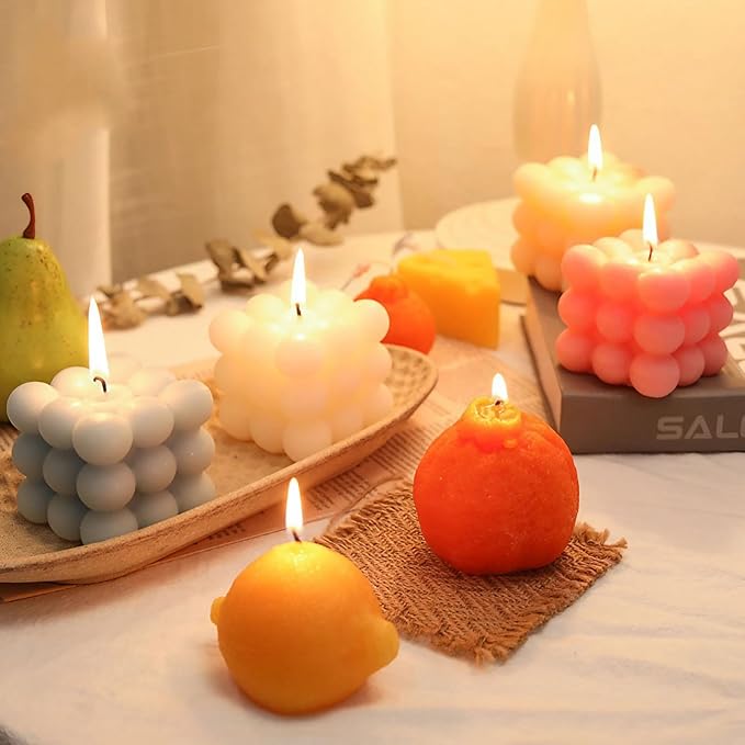 Niceme 100pcs ECO Wicks for Soy Beeswax Pearled Candles, 6” Pre-Waxed Candle Wick for Candle Making No Soot Steady Clean Burning Thick Candle Wick with Base