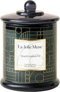 LA JOLIE MUSE Starlit Golden Fir Scented Candle, Pine, Cedarwood & Fir Balsam, 75-Hour Long Burn, Natural Soy Wax, Decorative Glass Jar Candle with Gift Box
