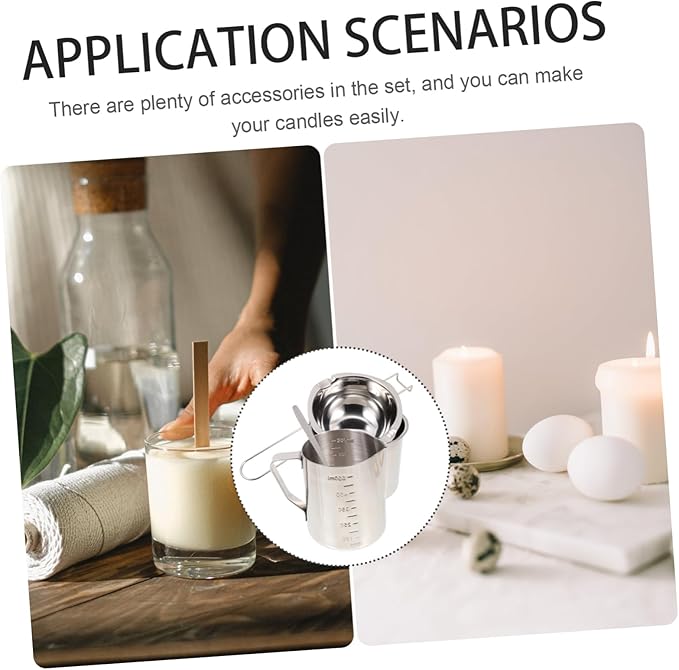 SEWOART 1Set Scented Candle Making Kit Complete Candle Making Tools with Wax Melting Cup for Homemade Candles for Beginners and Craft Enthusiasts