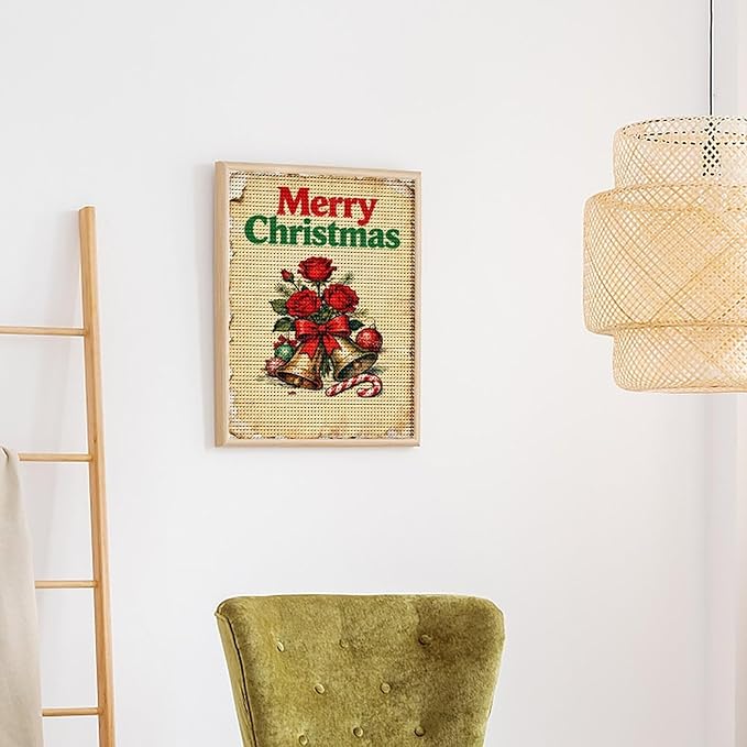AIVKIEJK Diamond Painting Kits for Adults - Merry Christmas Santa, Holly & Vintage Painting DIY 5D Full Drill Diamond Dots Paintings with Diamonds Gem Art and Crafts Home Decor 16"x20"