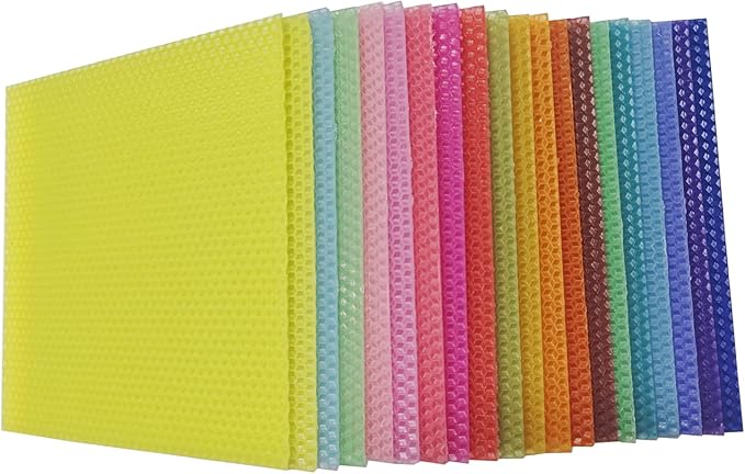 XIANGZHU DIY Beeswax Candle Making Kit - 20 Color Honeycomb Sheets (8x8in) with Cotton Wicks, Non-Toxic Craft Supplies for Adults, Easy No-Melt Home Decor & Gift Making, Safe for Family Use