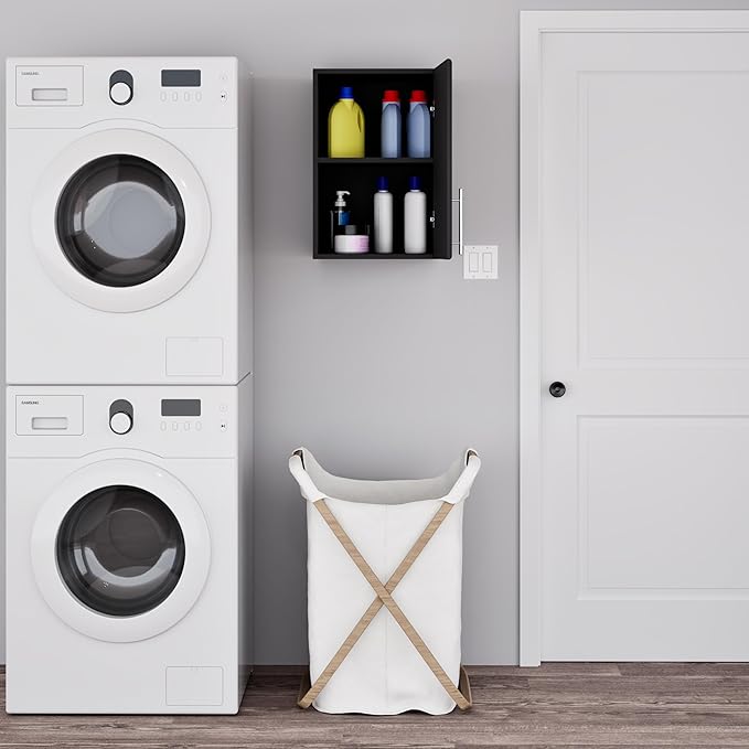 Prepac Elite 16" Stackable Wall Cabinet in Black