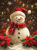 Accompany Wind 5D Christmas Diamond Painting Kits for Adults, Christmas Snowman Diamond Art Kits,Round Full Drill Dots Gem Art Crafts for Home Wall Decor Gifts 12x16 Inch