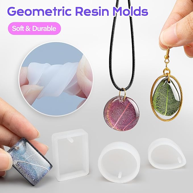HeyClear 250g UV Resin kit -Crystal Clear, Hard UV Epoxy Resina para Manualidades Fast Curing Glue uv with Silicone Molds, Mat for Beginners Jewelry Making, DIY Crafts Art, Casting Coating