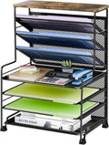 Simple Trending 7 Tier File Organizer and office desk accessories for Office, Home or School, Black