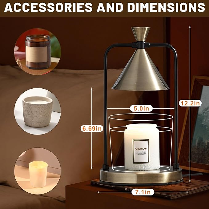 Candle Warmer Lamp with Timer Dimmer, Birthday Gifts for Women Mom, House Warming Gifts New Home Room Decor, Plug-in Operated Wax Melt Warmer for Scented Jar Candles