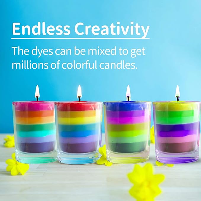 YRYM HT Candle Wax Dye for Soy Candle Making- 34 Popular Coloring Chips Candle Wax Dye for Candle Making - 8.5oz Premium Candle Color Dye for Soy Wax, Safe and Natural Candle Chips