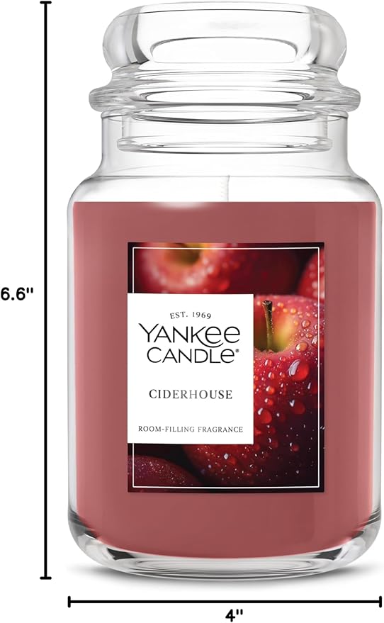 Yankee Candle Ciderhouse, Scented Candle, 22oz Large Jar with up to 150 Hour Burn Time, Giftable