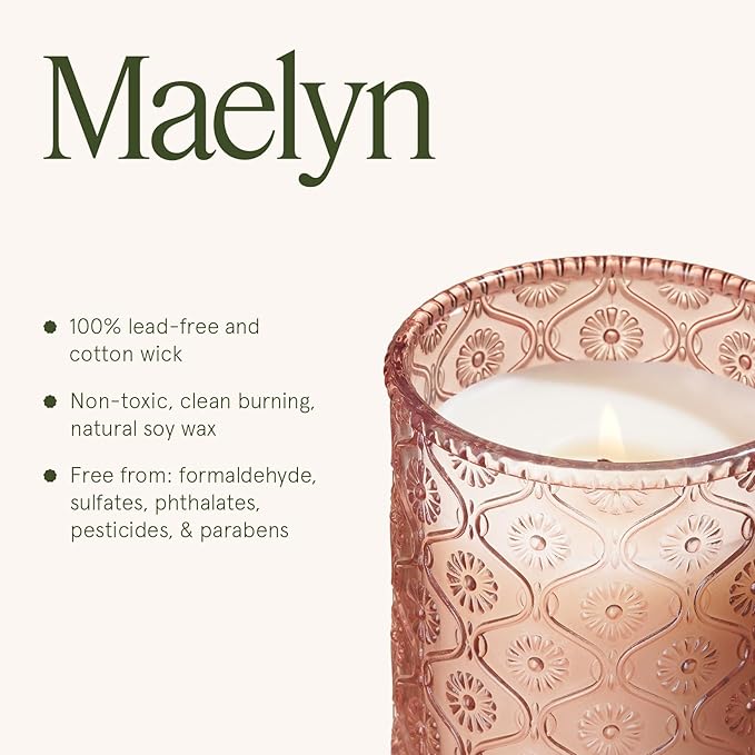 LA JOLIE MUSE Cherry Sakura Candle - Cherry Blossom, Rose, Sandalwood | 6 oz Natural Soy Wax | 40 Hours Clean Burn | Floral Scented Candle | Gift-Ready for Hosts & Gatherings