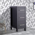 Vanity Art 12 Inch Bathroom Cabinet 3 Dove-Tailed Drawers with Engineered Marble Top Side Storage Organizer Freestanding Single Vanity VA3112-E