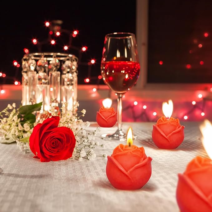 2 Pack Rose Candles Molds, Set of Large + Small 3D Flower Silicone Molds for Candles Making, Epoxy Resin Casting Handmade Soap, Clay Plaster Home Décor Wedding, Valentines Day Mothers Day Gift