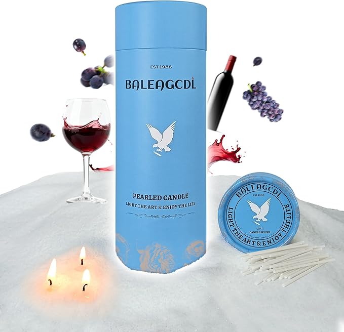 Wine Scented White Pearled Candle 18oz Luxury Sand Candle Granulated Wax - 30 Cotton Wicks – Wax for Candle Making Decorative Candles Smooth and Clean Burning Lasts up to 120 Hours