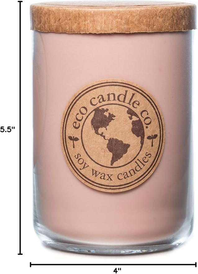 ECO CANDLE CO. Recycled Candle, Coffee Bean, 26 oz. - Scents of Coffee Beans & Hazelnut - 100% Soy Wax, No Lead, Kraft Paper Label & Lid, Hand Poured, Phthalate Free, Made from Midwest Grown Soybeans