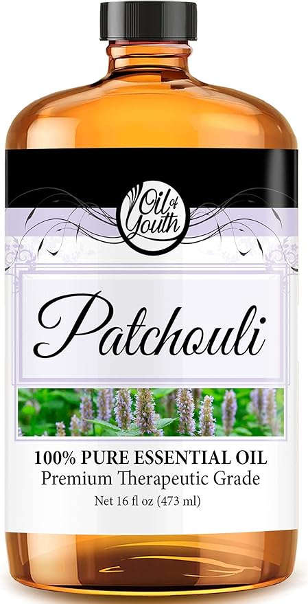 Oil of Youth Patchouli Essential Oil – Pure Therapeutic Grade for Aromatherapy, Diffuser, Hair Care, Enhances Mood – Natural Patchouli Scent (16oz Bulk)